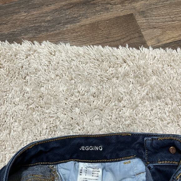 American Eagle Size 4 Dark Wash Distressed Jegging Skinny Jeans - Picture 6 of 7